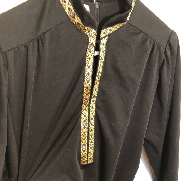 Vintage Caron Chicago Japanese Tunic Black Embroidered - Picture 6 of 10